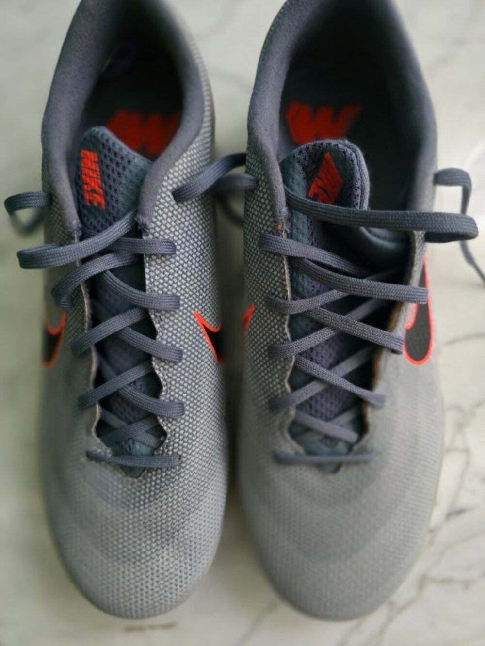 Nike Mercurial VaporX 12 Academy Indoor Soccer Shoes - Grey/Orange Men's 8.5